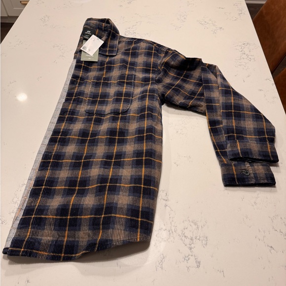 H&M men’s flannel corduroy plaid shirt NWT - Picture 2 of 10